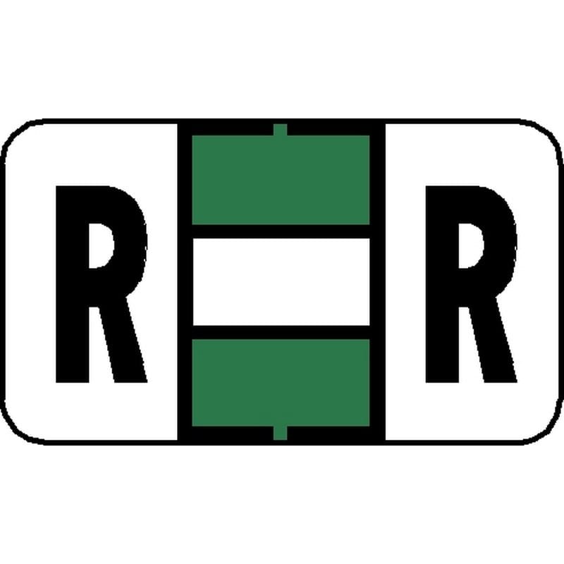 Jeter 7200 Compatible "R" Labels, Laminated Stock, 15/16" X 1-5/8", Individual Letters - Pack of 225