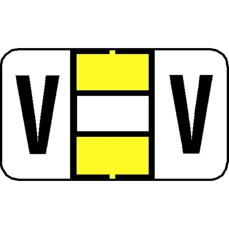 Jeter 7200 Compatible "V" Labels, Laminated Stock, 15/16" X 1-5/8", Individual Letters - Pack of 225