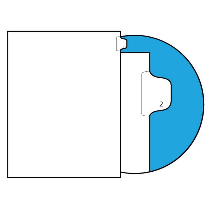 Number 2 Legal Index Divider Sets, Letter Size Side Tab, 1/25th Cut, 25 Tabs per Set (Box of 10 Sets)