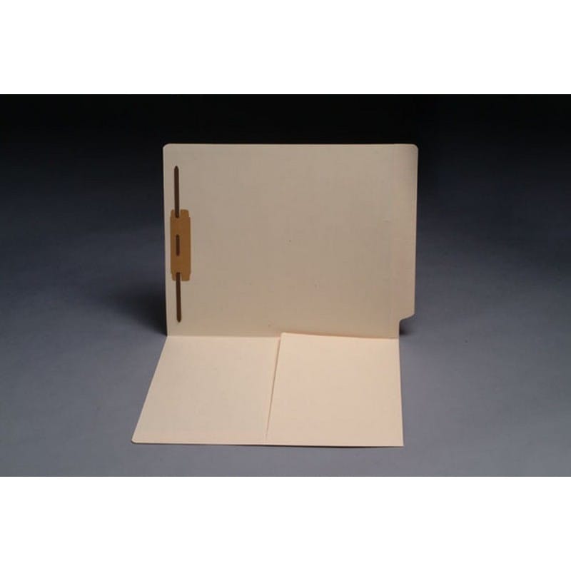 11pt Manila Folders, Full Cut END TAB, Letter Size, 1/2 Pocket Inside Front, Fastener Pos #1 (Box of 50) - Image 2