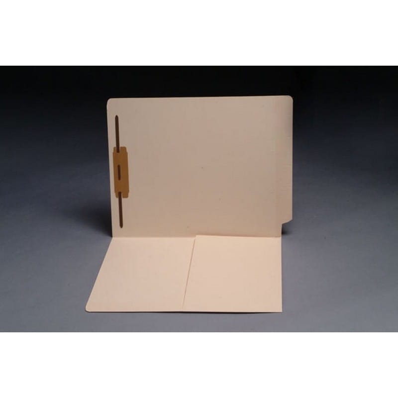 14pt Manila Folders, Full Cut END TAB, Letter Size, 1/2 Pocket Inside Front, Fastener Pos #1 (Box of 50) - Image 2