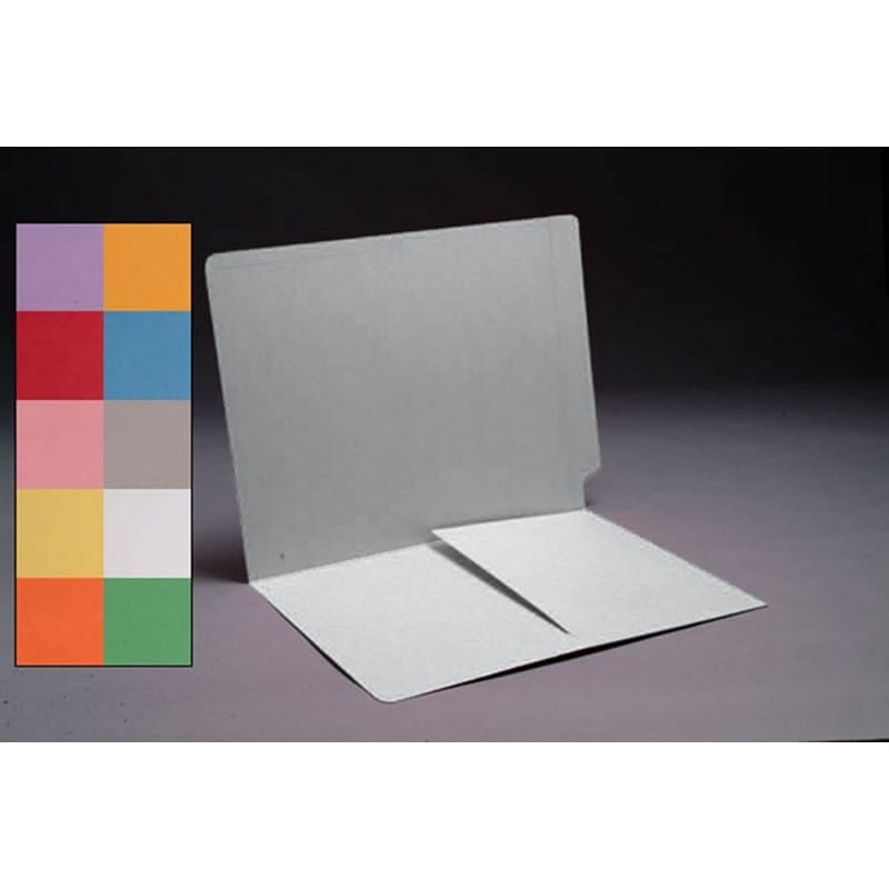 14pt White Folders, Full Cut END TAB, Letter Size, 1/2 Pocket Inside Front (Box of 50) - Image 2