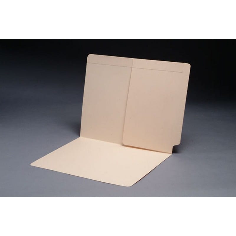 11pt Manila Folders, Full Cut END TAB, Letter Size, 1/2 Pocket Inside Back (Box of 50)