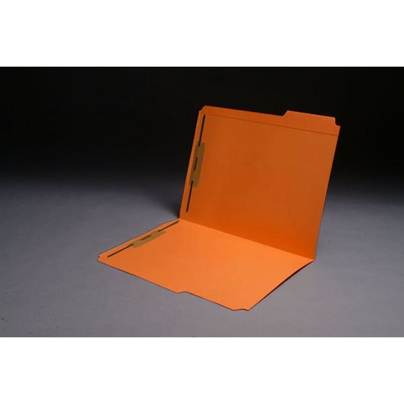 11pt Orange Folders, 1/3 Cut TOP TAB - Assorted, Letter Size, Fastener Pos #1 and #3 (Box of 50)