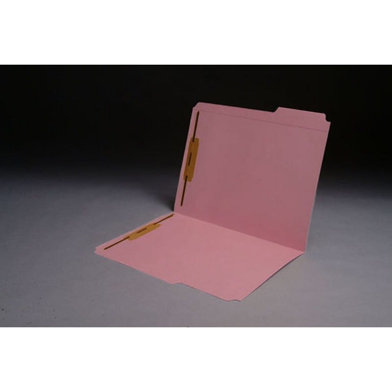 11pt Pink Folders, 1/3 Cut TOP TAB - Assorted, Letter Size, Fastener Pos #1 and #3 (Box of 50) - Image 2