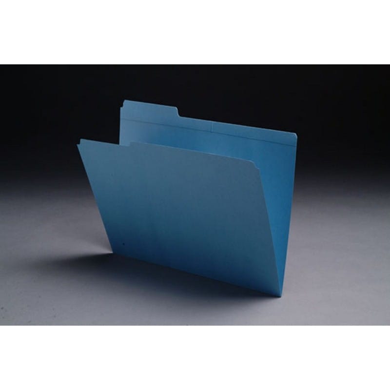 11pt Dark Blue Folders, 1/3 Cut TOP TAB - Assorted, Letter Size (Box of 100)