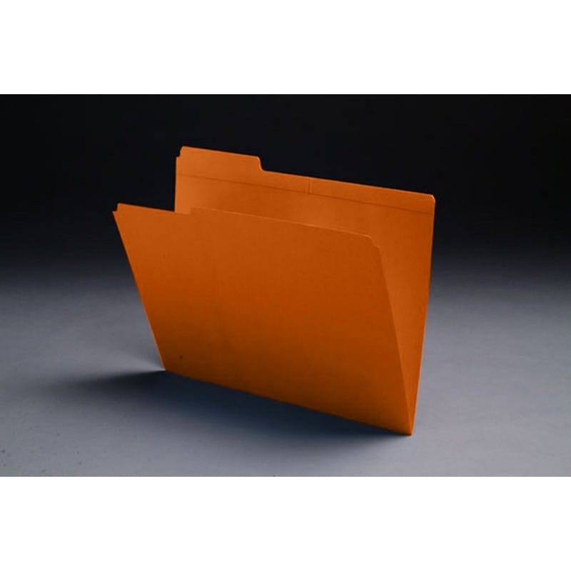 11pt Orange Folders, 1/3 Cut TOP TAB - Assorted, Letter Size (Box of 100)