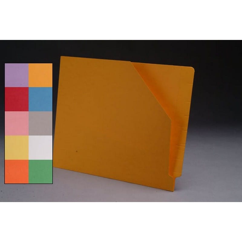 11pt Color Pocket, Full Cut END TAB, Letter Size, Slant Cut Front (Box of 100)