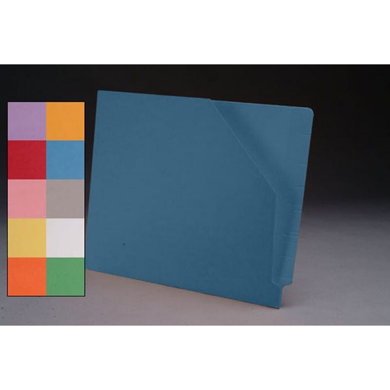 11pt Dark Blue Pocket, Full Cut END TAB, Letter Size, Slant Cut Front (Box of 100)