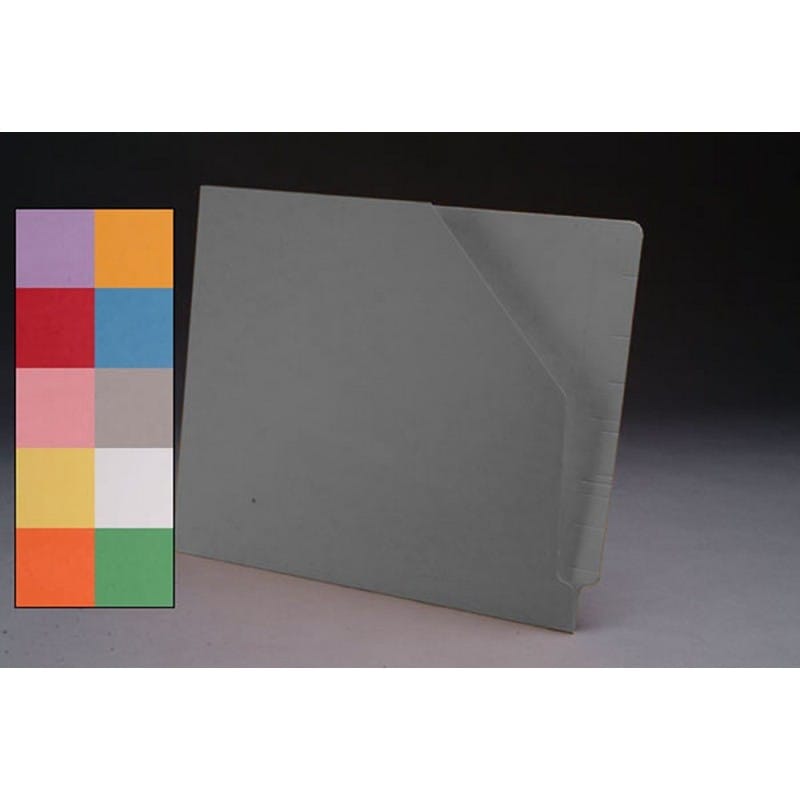 11pt Gray Pocket, Full Cut END TAB, Letter Size, Slant Cut Front (Box of 100)