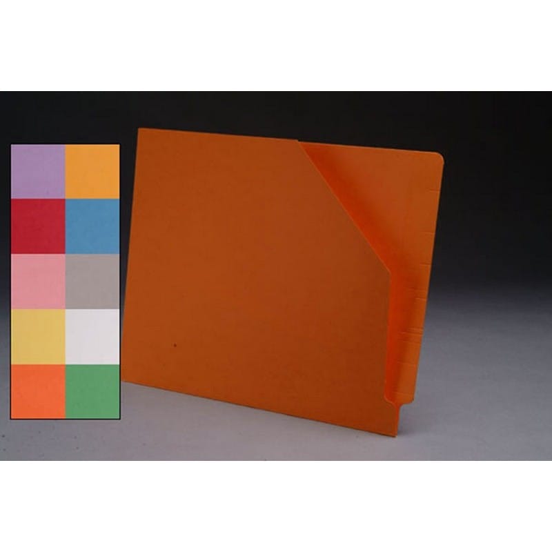 11pt Orange Pocket, Full Cut END TAB, Letter Size, Slant Cut Front (Box of 100)