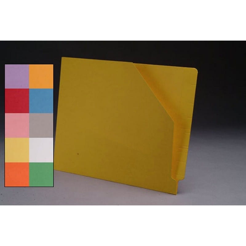 11pt Yellow Pocket, Full Cut END TAB, Letter Size, Slant Cut Front (Box of 100)
