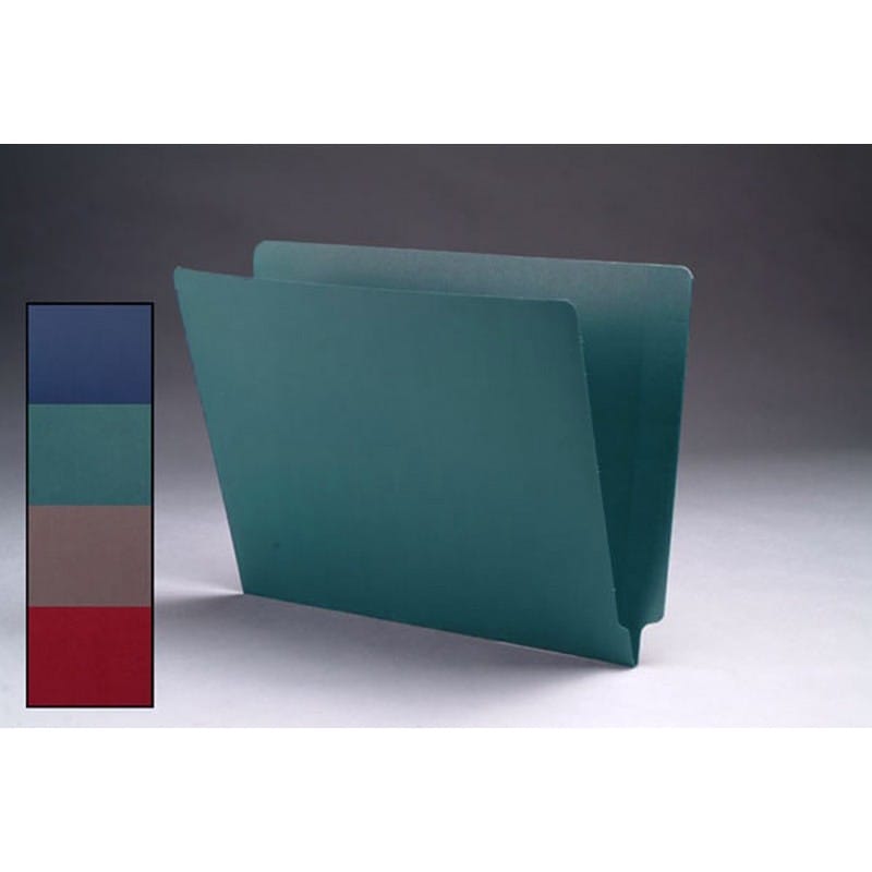 11pt Dark Green Cheshire Linen Folders, Full Cut 2-Ply END TAB, Letter Size (Box of 50) - Image 2