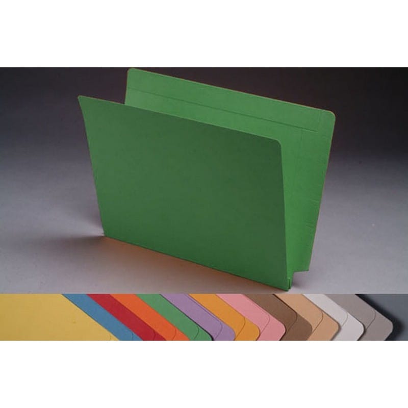 14pt Green Folders, Full Cut 2-Ply END TAB, Letter Size, 1-1/2" Expansion (Box of 50)