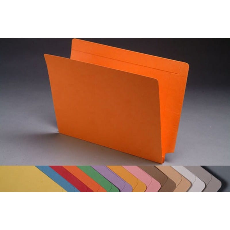 14pt Orange Folders, Full Cut 2-Ply END TAB, Letter Size, 1-1/2" Expansion (Box of 50)