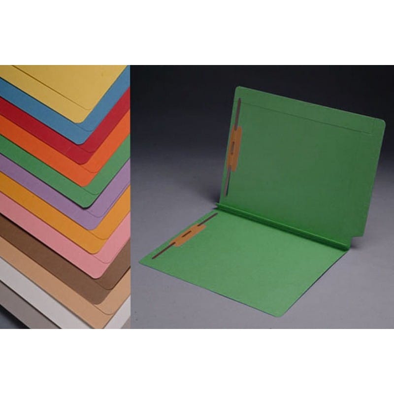 Colored File Folders with Fasteners Pos #1 & #3, END Tab, Full Cut, 14 pt, 2 Ply (Box of 50) - Image 6