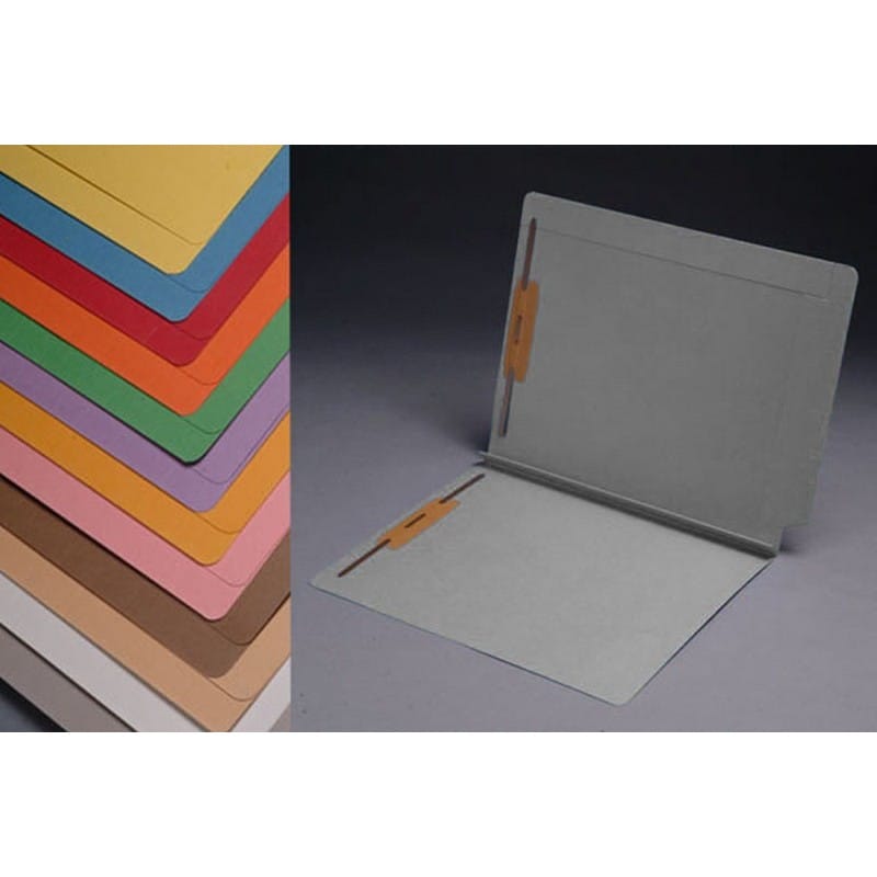 14pt Gray Folders, Full Cut 2-Ply END TAB, Letter Size, Fastener Pos #1 & #3, 1-1/2" Expansion (Box of 50) - Image 2