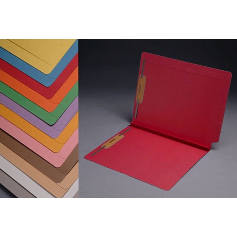 Colored File Folders with Fasteners Pos #1 & #3, END Tab, Full Cut, 14 pt, 2 Ply (Box of 50) - Image 8