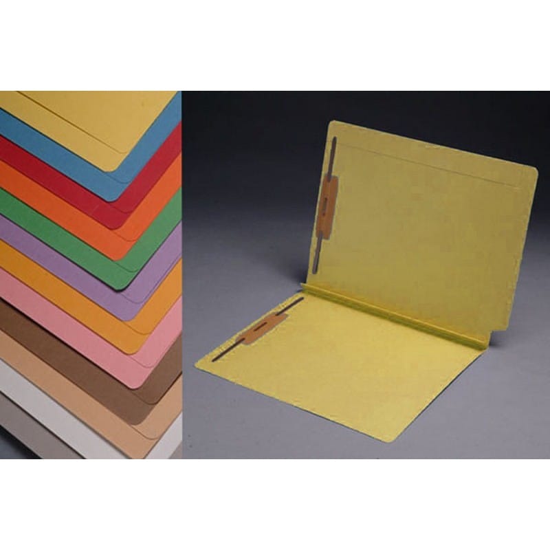 Colored File Folders with Fasteners Pos #1 & #3, END Tab, Full Cut, 14 pt, 2 Ply (Box of 50) - Image 10
