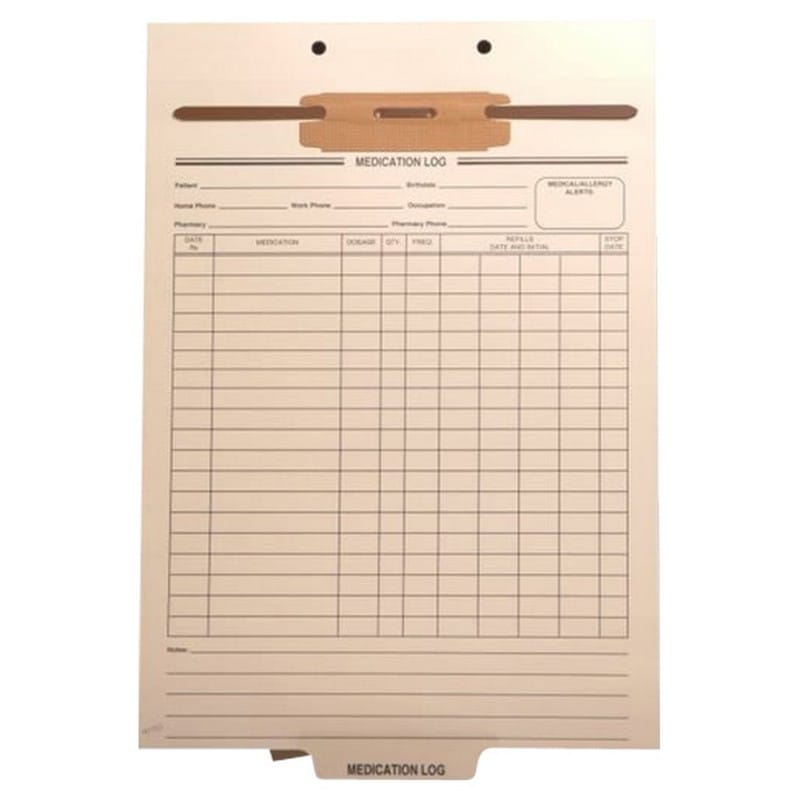 Preprinted Fileback Divider Sheets, Medication Log (Box of 100) - Image 2