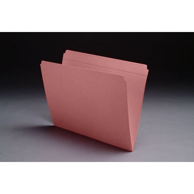 11pt Pink Folders, Full Cut Reinforced TOP TAB, Letter Size (Box of 100)