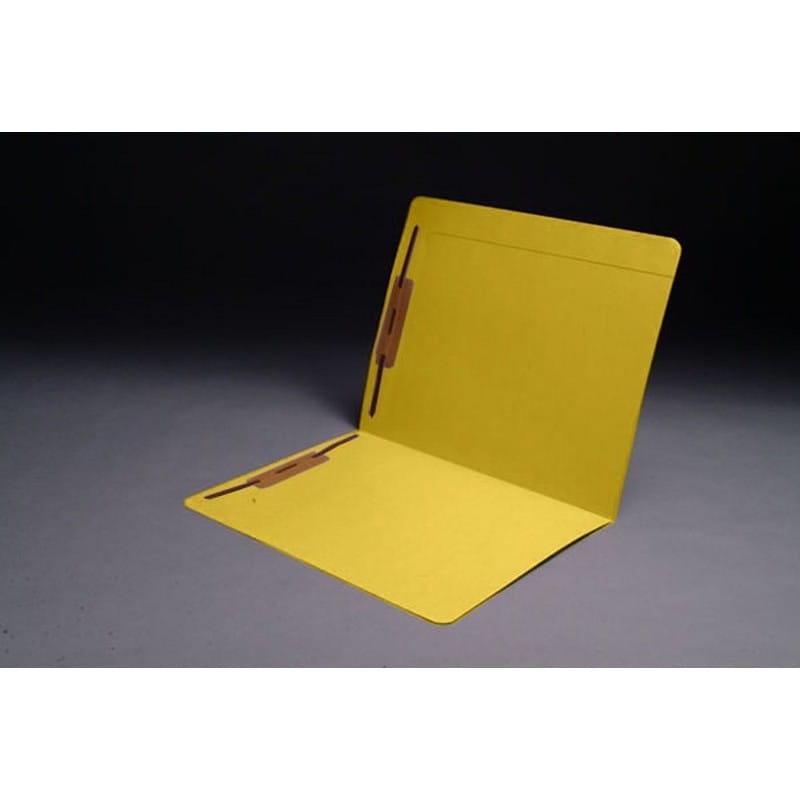 11pt Yellow Folders, Full Cut Reinforced TOP TAB, Letter Size, Fastener Pos #1 and #3 (Box of 50) - Image 2