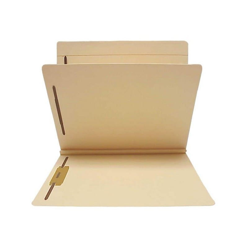 14pt Manila Classification Folders, Full Cut TOP TAB, Letter Size, 1 Divider (Box of 25)