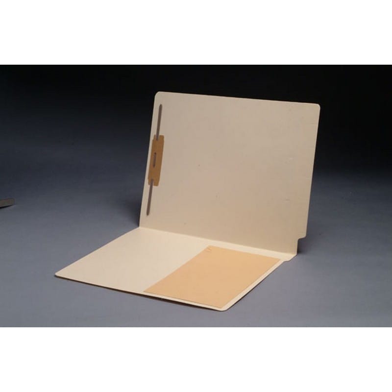 11pt Manila Folders, Full Cut END TAB, Letter Size, 1/2 Kraft Pocket, Fastener Pos #1 (Box of 50) - Image 2
