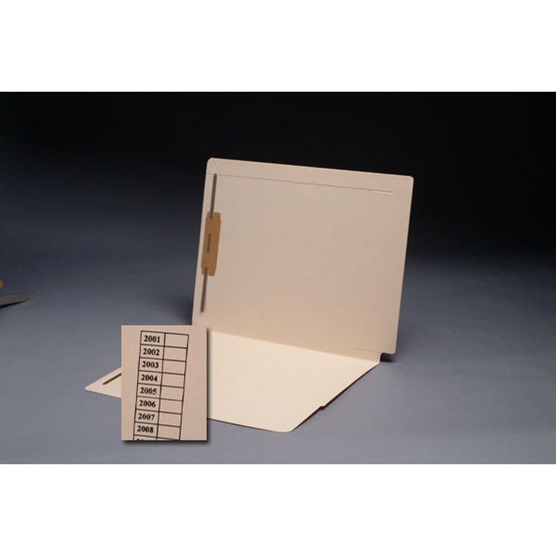 14pt Manila Folders, Full Cut 2-Ply End Tab, Interlock Reinforced, Letter Size, Fastener Pos #1 & #3, Aging Scale (Box of 50)