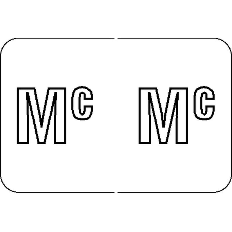 Barkley ABKM Compatible "Mc' Labels, Laminated Stock, 1" X 1-1/2" Individual Letters - Pack of 225