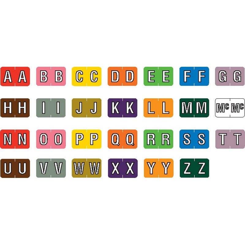 Barkley ABKM Compatible Alpha Labels, Laminated Stock, 1" X 1-1/2" Individual Letters - Pack of 225