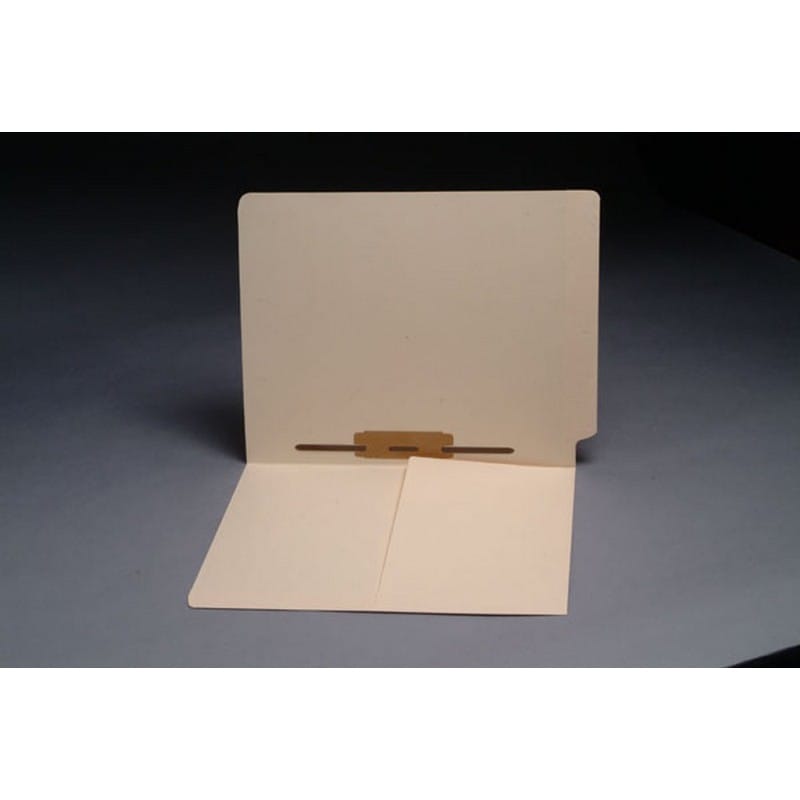 11pt Manila Folders, Full Cut END TAB, Letter Size, 1/2 Pocket Inside Front, Fastener Pos #5 (Box of 50)