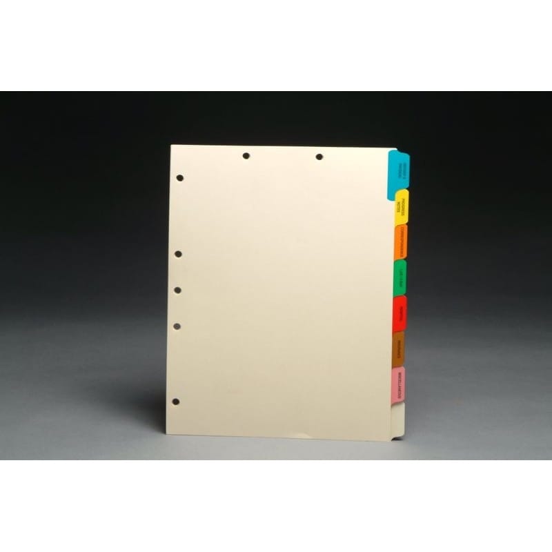 Stock Chart Divider Sets, Medical, Side Tabs, 1/8th Cut (50 Sets of 8 Tabs)