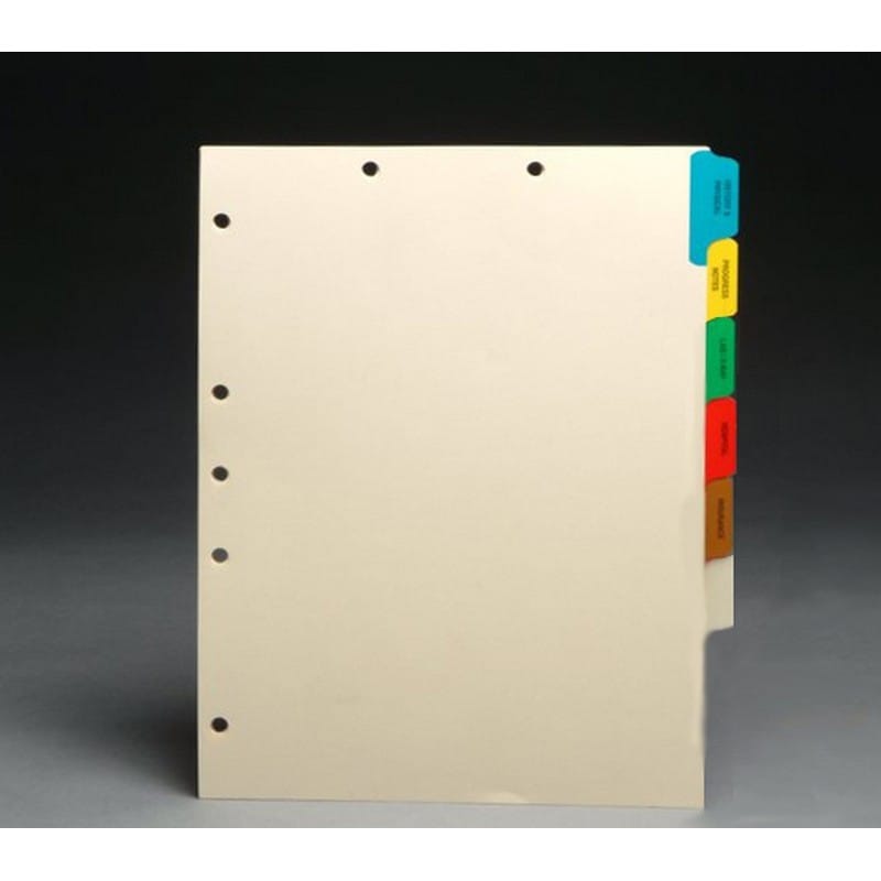 Stock Chart Divider Sets, Medical, Side Tabs, 1/6th Cut (65 Sets of 6 Tabs) - Image 2