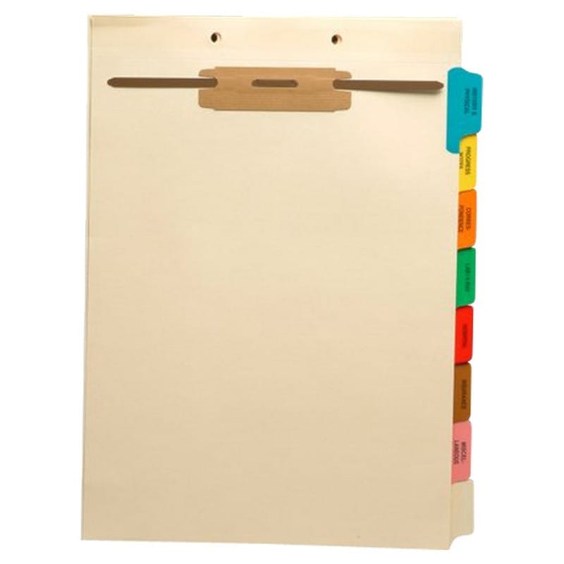 Stock Fileback Divider Sets, Medical, Side Tabs - Top Fastener (20 Sets of 8 Tabs)