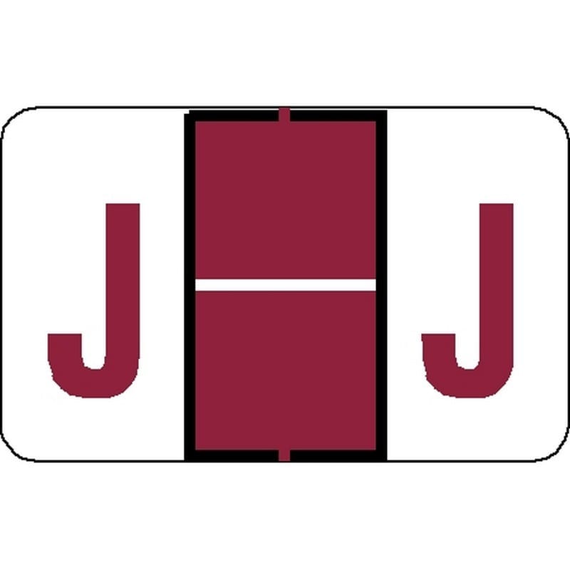 Tab Compatible "J" Labels, Vinyl Stock, 1" X 1.25" Individual Letters - Roll of 500 - Image 2