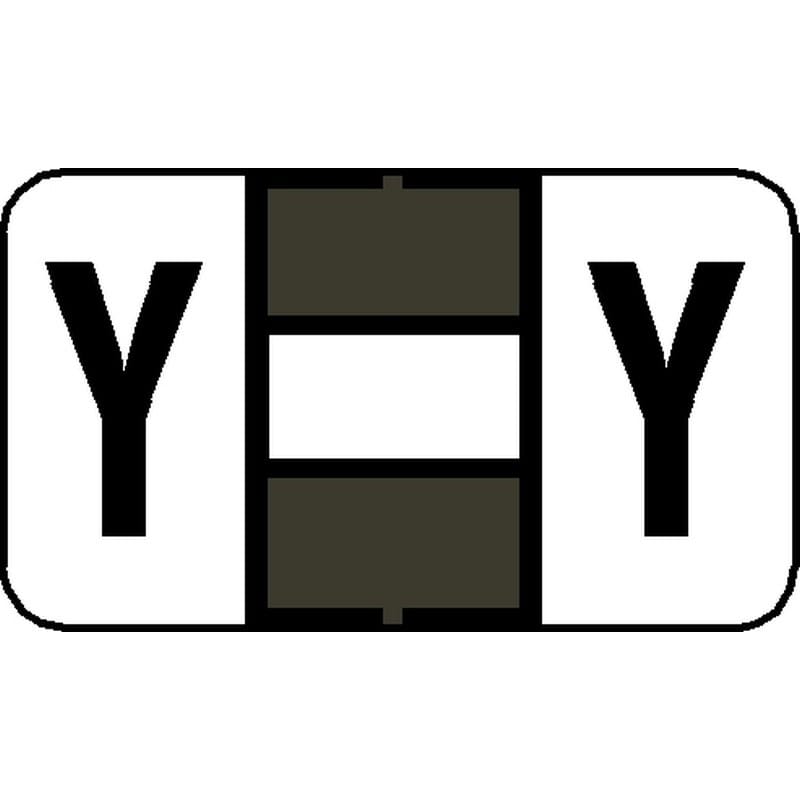 Tab 7200 Compatible "Y" Labels, Laminated Stock, 15/16" X 1-5/8" Individual Letters - Roll of 500