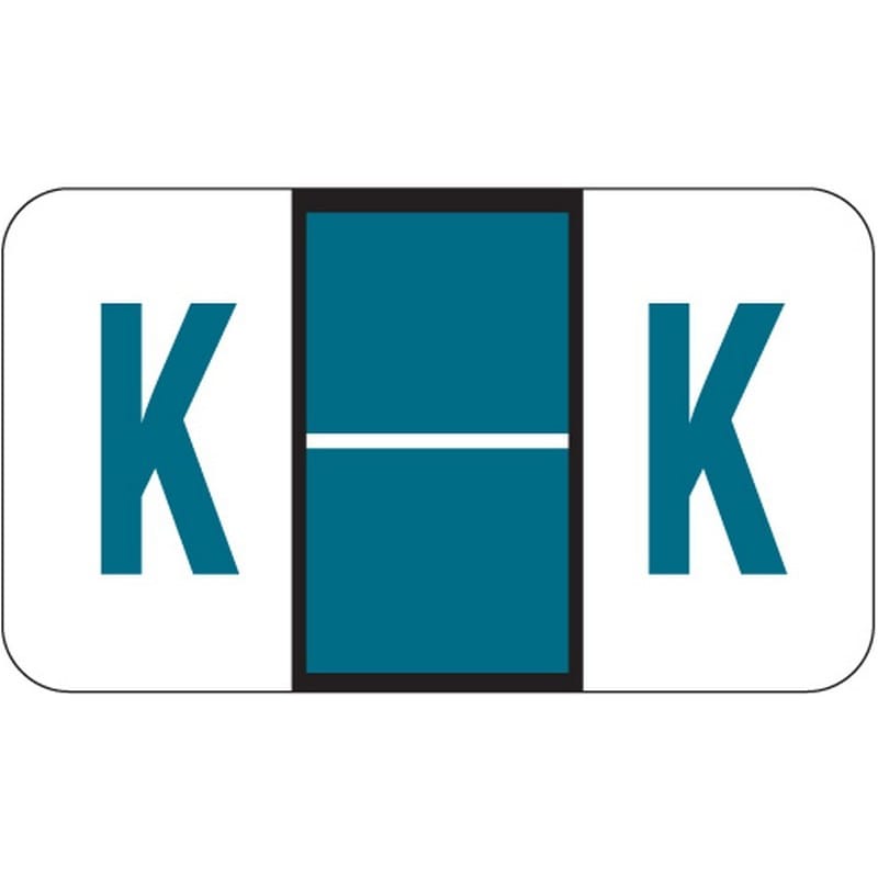 POS Compatible "K" Labels, Laminated Stock, 15/16" X 1-5/8" Individual Letters - Roll of 500