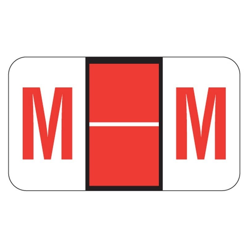 POS Compatible "M" Labels, Laminated Stock, 15/16" X 1-5/8" Individual Letters - Roll of 500