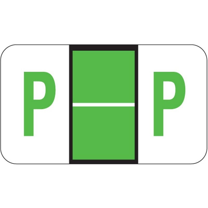 POS Compatible "P" Labels, Laminated Stock, 15/16" X 1-5/8" Individual Letters - Roll of 500