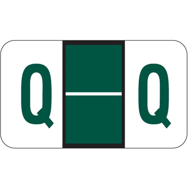 POS Compatible "Q" Labels, Laminated Stock, 15/16" X 1-5/8" Individual Letters - Roll of 500