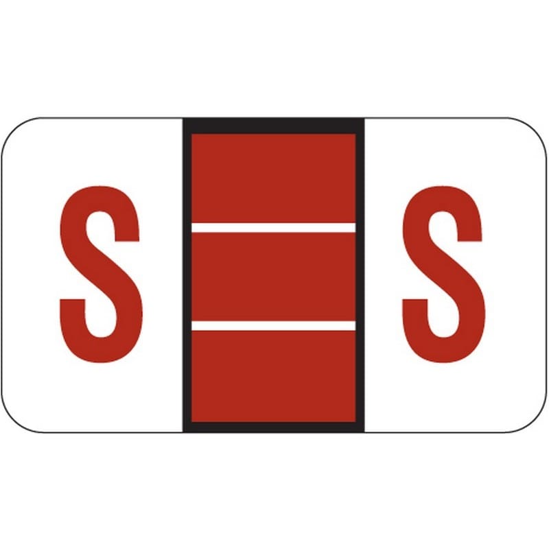 POS Compatible "S" Labels, Laminated Stock, 15/16" X 1-5/8" Individual Letters - Roll of 500