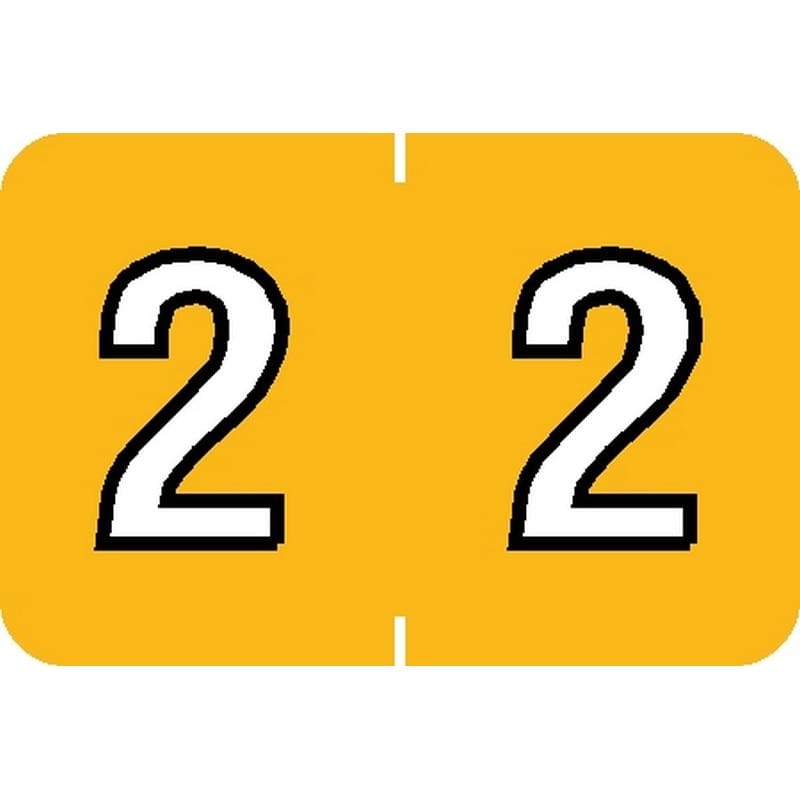 Barkley NBKM Compatible Numeric "2" Labels, Laminated Stock, 1" X 1-1/2" Individual Numbers - Roll of 500
