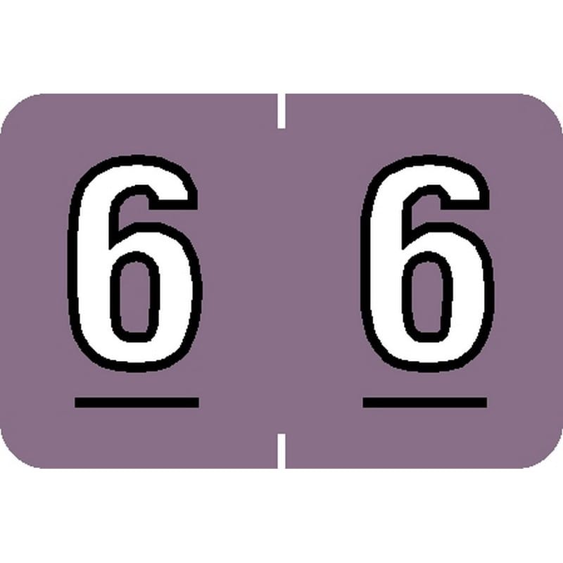 Barkley NBKM Compatible Numeric "6" Labels, Laminated Stock, 1" X 1-1/2" Individual Numbers - Roll of 500 - Image 2