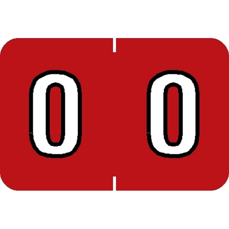 Barkley NBKM Compatible Numeric "0" Labels, Laminated Stock, 1" X 1-1/2" Individual Numbers - Pack of 225