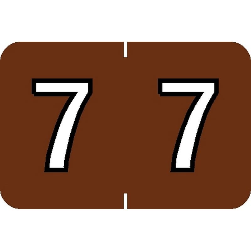 Barkley NBKM Compatible Numeric "7" Labels, Laminated Stock, 1" X 1-1/2" Individual Numbers - Pack of 225