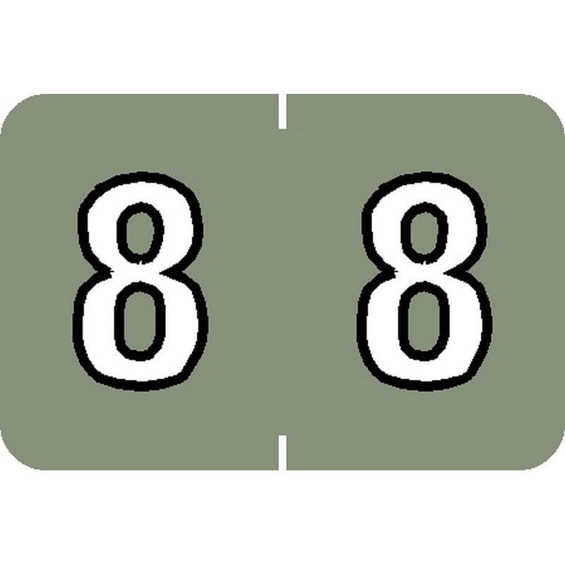 Barkley NBKM Compatible Numeric "8" Labels, Laminated Stock, 1" X 1-1/2" Individual Numbers - Pack of 225 - Image 2