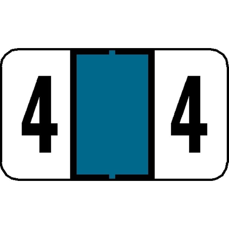 Jeter 7300 Compatible Numeric "4" Labels, Laminated Stock, 15/16" X 1-5/8" Individual Numbers - Roll of 500