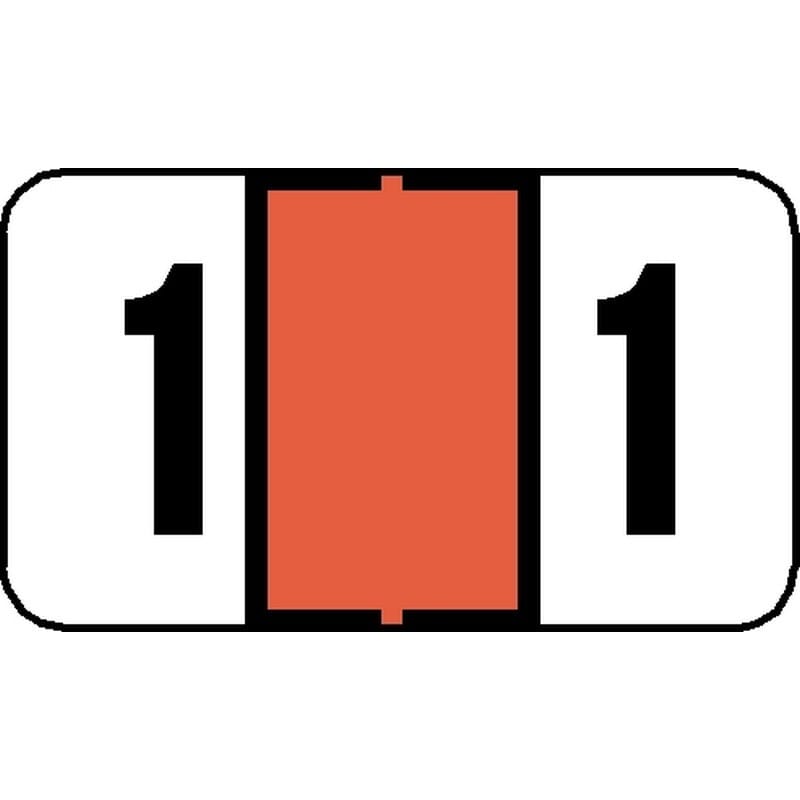 Tab 7300 Compatible Numeric "1" Labels, Laminated Stock, 15/16" X 1-5/8" Individual Numbers - Pack of 240