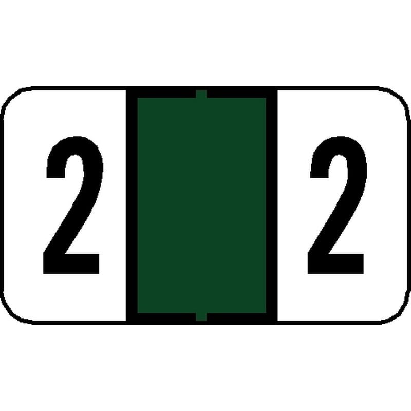 Tab 7300 Compatible Numeric "2" Labels, Laminated Stock, 15/16" X 1-5/8" Individual Numbers - Pack of 240